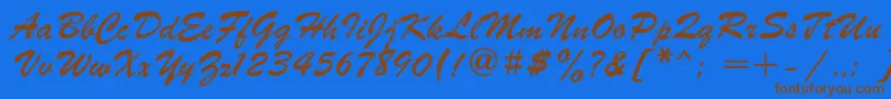 Parsekc Font – Brown Fonts on Blue Background