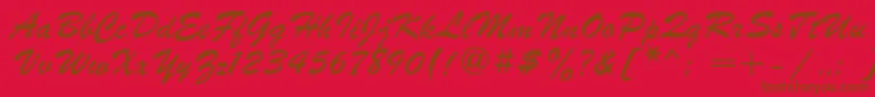 Parsekc Font – Brown Fonts on Red Background