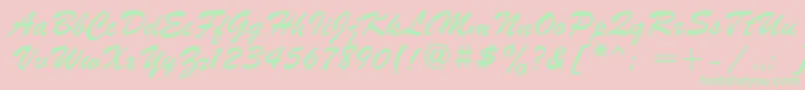 Parsekc Font – Green Fonts on Pink Background