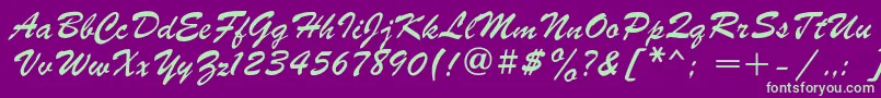 Parsekc Font – Green Fonts on Purple Background