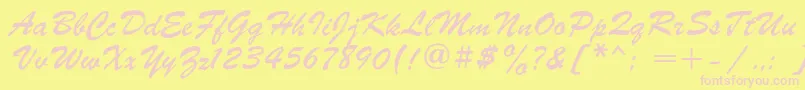 Parsekc Font – Pink Fonts on Yellow Background