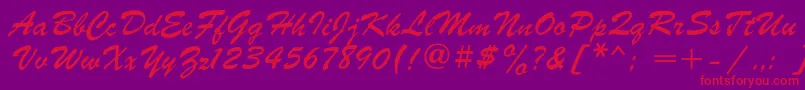 Parsekc Font – Red Fonts on Purple Background