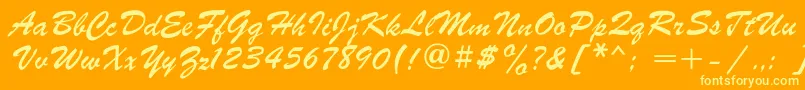 Parsekc Font – Yellow Fonts on Orange Background