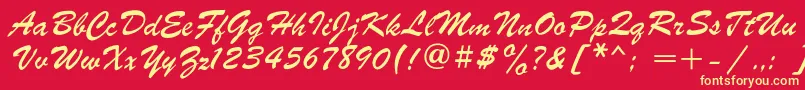 Parsekc Font – Yellow Fonts on Red Background