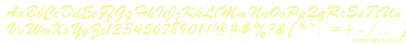 Parsekc Font – Yellow Fonts on White Background