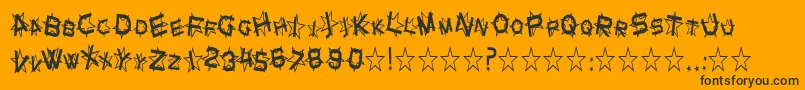 SF Star Dust Condensed-Schriftart – Schwarze Schriften auf orangefarbenem Hintergrund