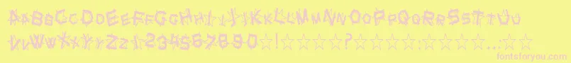 SF Star Dust Condensed Font – Pink Fonts on Yellow Background