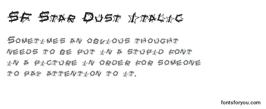 SF Star Dust Italic -fontin tarkastelu