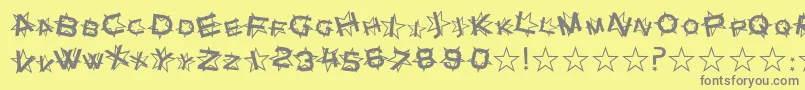 SF Star Dust Font – Gray Fonts on Yellow Background