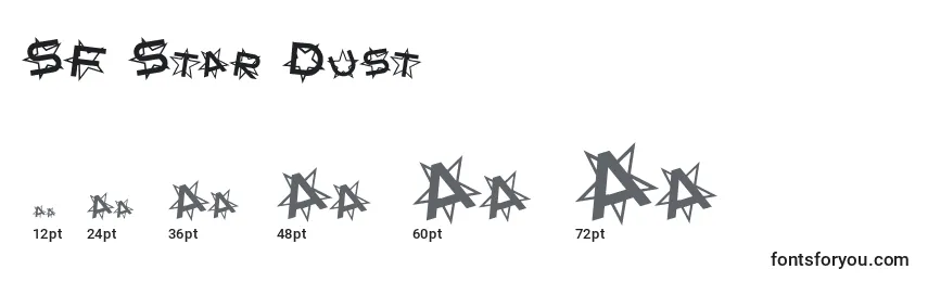 Размеры шрифта SF Star Dust