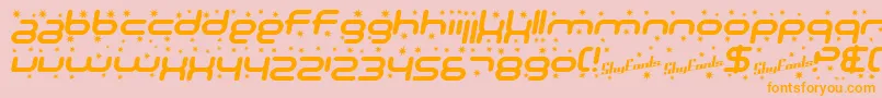 SF Technodelight Bold Italic Font – Orange Fonts on Pink Background