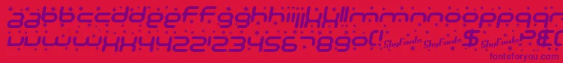 SF Technodelight Bold Italic Font – Purple Fonts on Red Background