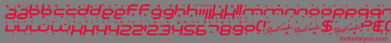 SF Technodelight Bold Italic Font – Red Fonts on Gray Background
