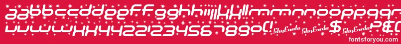 SF Technodelight Bold Italic Font – White Fonts on Red Background
