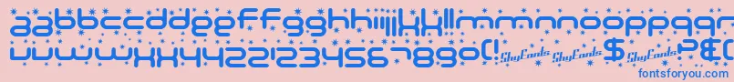 SF Technodelight Bold Font – Blue Fonts on Pink Background