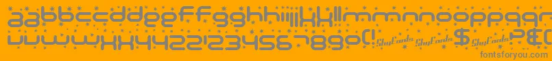SF Technodelight Bold Font – Gray Fonts on Orange Background
