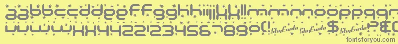 SF Technodelight Bold Font – Gray Fonts on Yellow Background