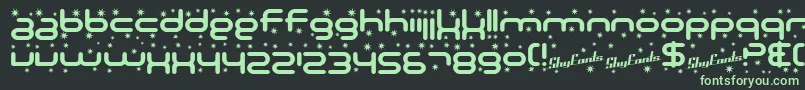 Шрифт SF Technodelight Bold – зелёные шрифты на чёрном фоне