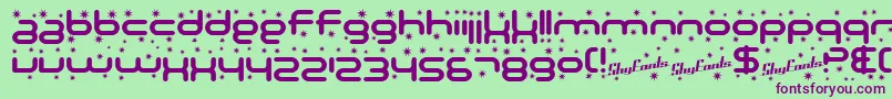 SF Technodelight Bold Font – Purple Fonts on Green Background