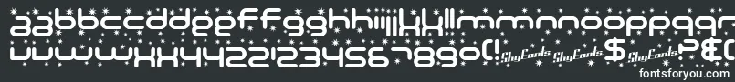 SF Technodelight Bold-fontti – valkoiset fontit mustalla taustalla