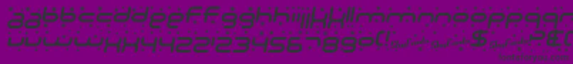 フォントSF Technodelight Italic – 紫の背景に黒い文字