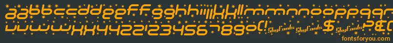 Шрифт SF Technodelight Italic – оранжевые шрифты на чёрном фоне