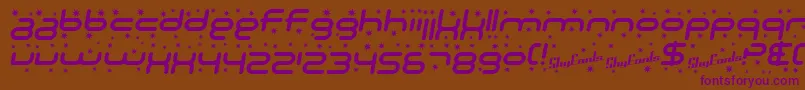 SF Technodelight Italic-fontti – violetit fontit ruskealla taustalla