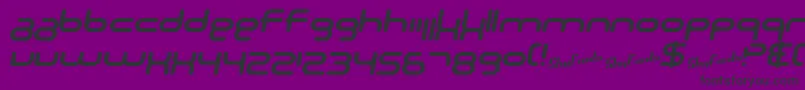フォントSF Technodelight NS Bold Italic – 紫の背景に黒い文字