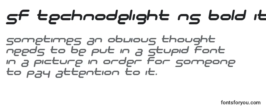 Reseña de la fuente SF Technodelight NS Bold Italic