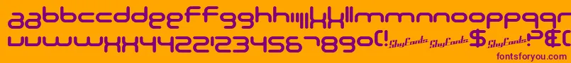 SF Technodelight NS Bold Font – Purple Fonts on Orange Background