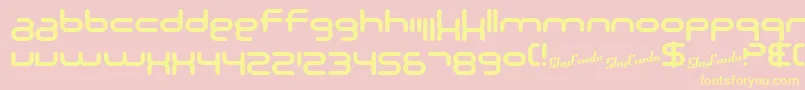 SF Technodelight NS Bold Font – Yellow Fonts on Pink Background