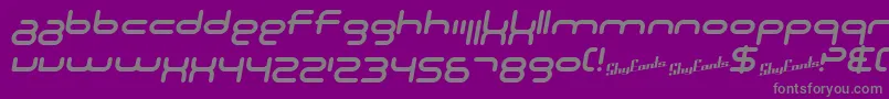 Fonte SF Technodelight NS Italic – fontes cinzas em um fundo violeta