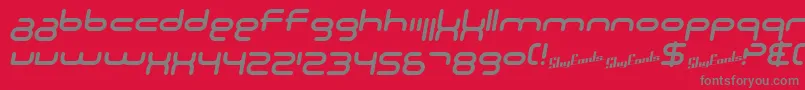 Fonte SF Technodelight NS Italic – fontes cinzas em um fundo vermelho