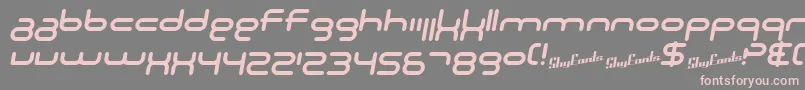 フォントSF Technodelight NS Italic – 灰色の背景にピンクのフォント