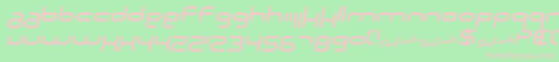 Шрифт SF Technodelight NS Italic – розовые шрифты на зелёном фоне
