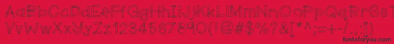 Fonte Hellomakerspace – fontes pretas em um fundo vermelho
