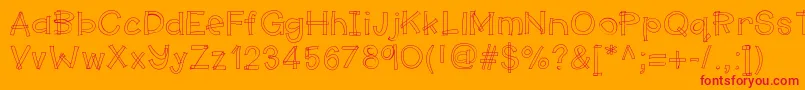 Hellomakerspace-Schriftart – Rote Schriften auf orangefarbenem Hintergrund