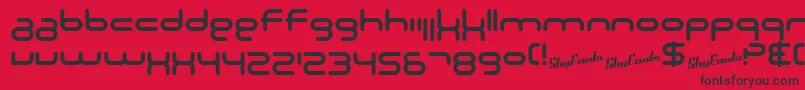 SF Technodelight NS Font – Black Fonts on Red Background