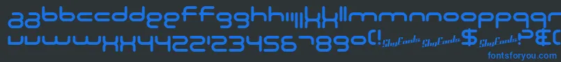SF Technodelight NS Font – Blue Fonts on Black Background