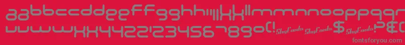 SF Technodelight NS Font – Gray Fonts on Red Background