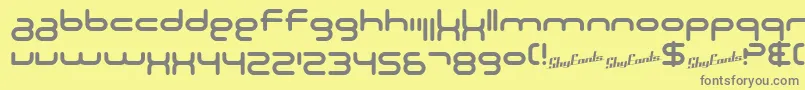 SF Technodelight NS Font – Gray Fonts on Yellow Background