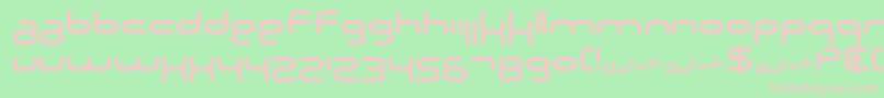 SF Technodelight NS Font – Pink Fonts on Green Background