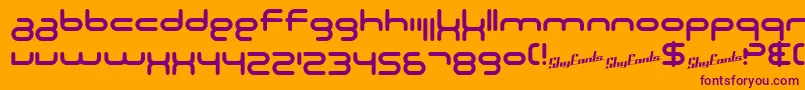 SF Technodelight NS Font – Purple Fonts on Orange Background