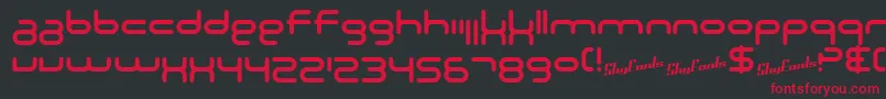 SF Technodelight NS Font – Red Fonts on Black Background