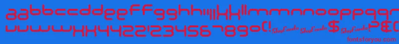 Czcionka SF Technodelight NS – czerwone czcionki na niebieskim tle