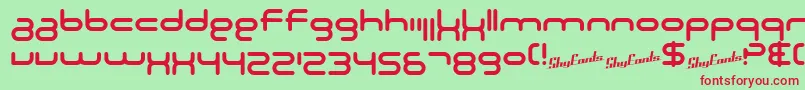 SF Technodelight NS Font – Red Fonts on Green Background