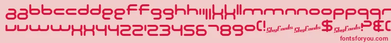 SF Technodelight NS Font – Red Fonts on Pink Background