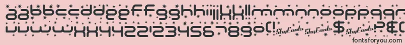 フォントSF Technodelight – ピンクの背景に黒い文字