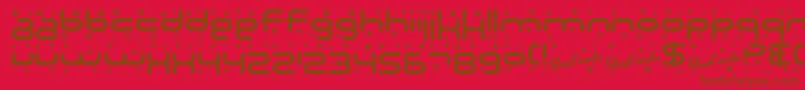 フォントSF Technodelight – 赤い背景に茶色の文字