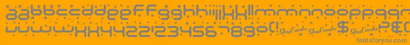 SF Technodelight Font – Gray Fonts on Orange Background